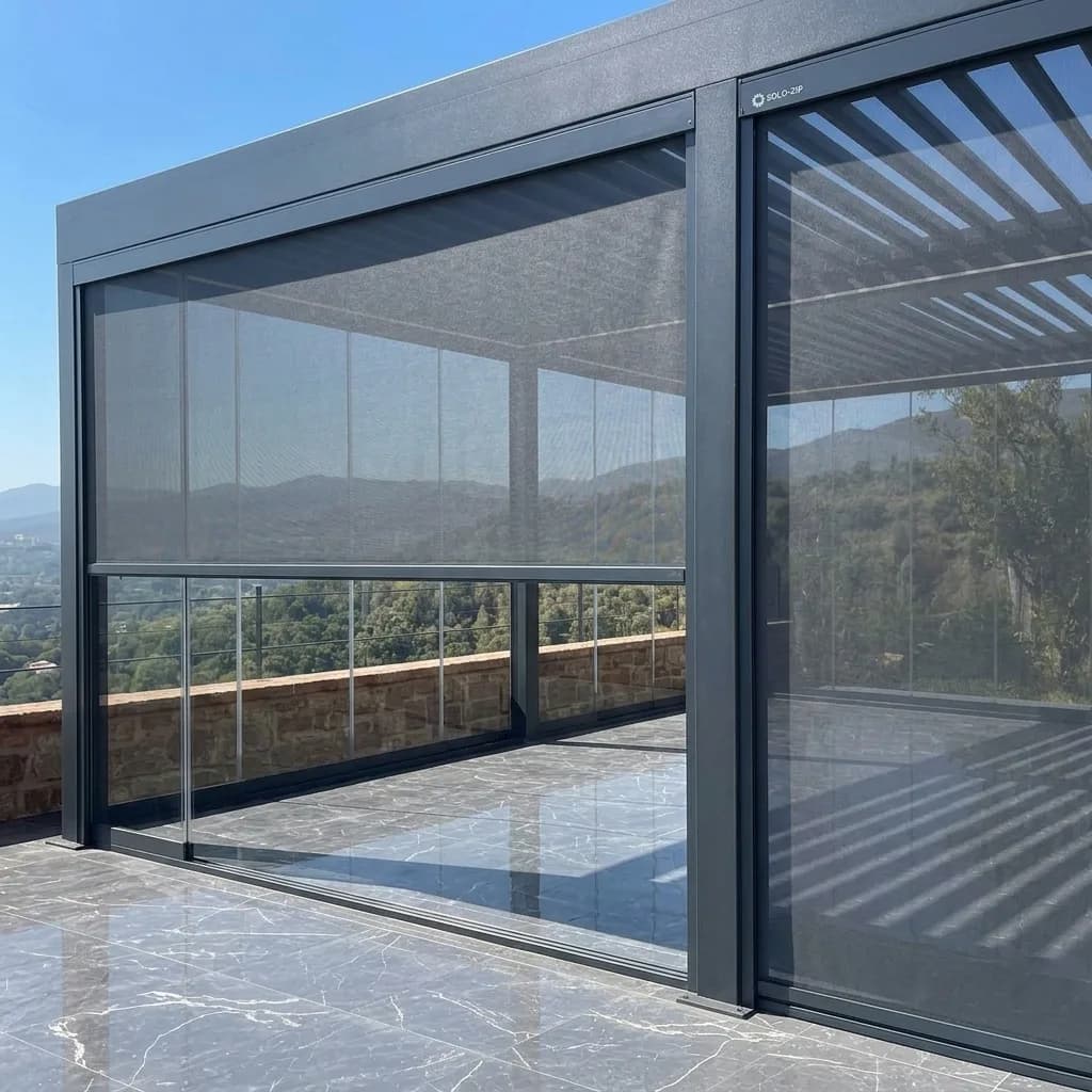 Terasta bioclimatic pergola uygulaması, proje görünümü 4