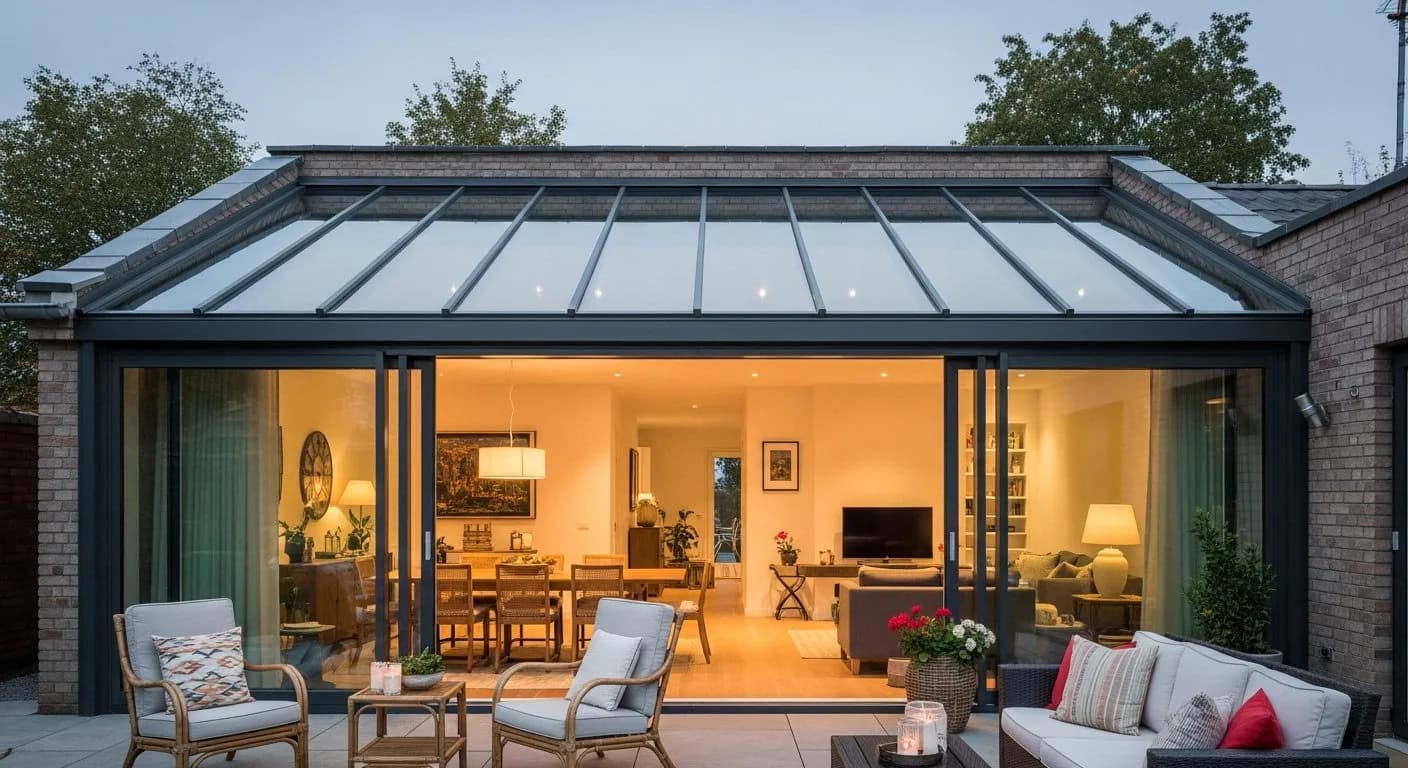 Modern dış mekânda pergola tente uygulaması, proje görünümü 12