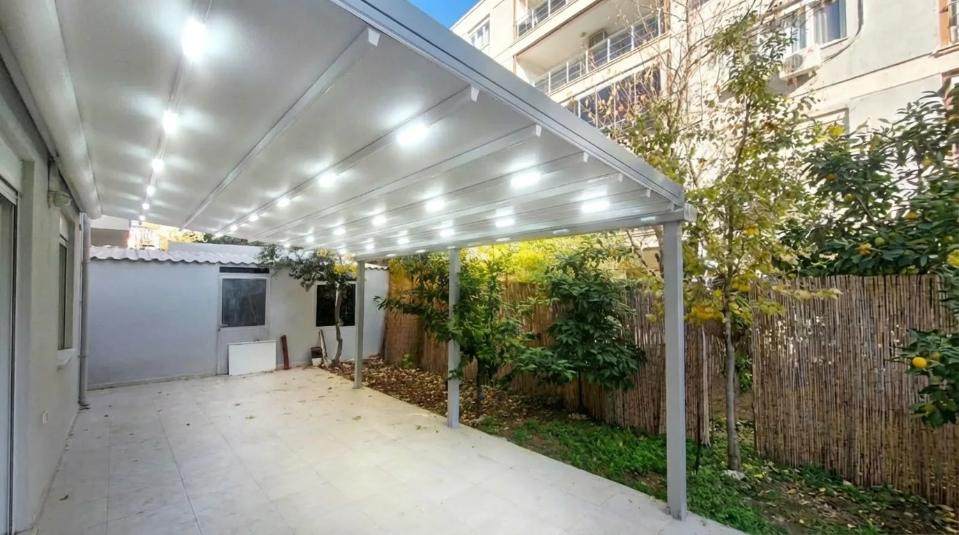 Bahçede pergola tente uygulaması, proje görünümü 14