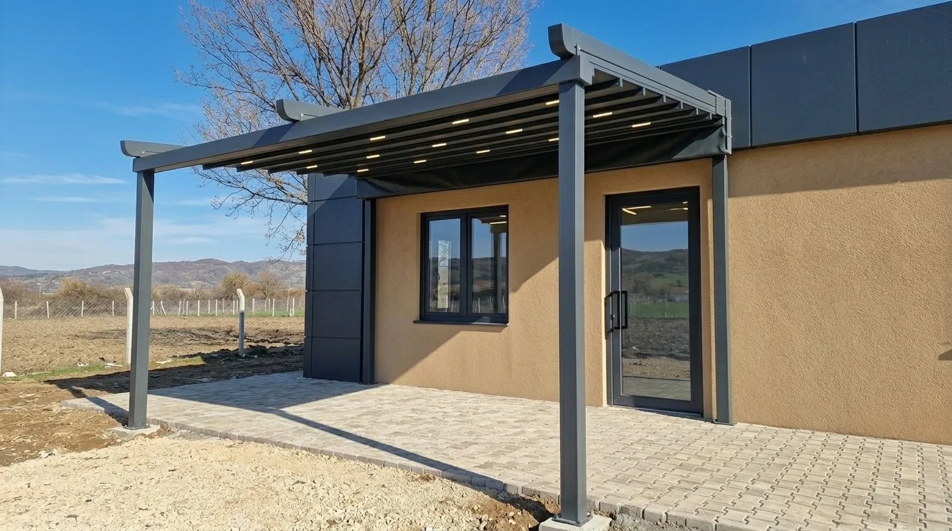 Bahçede pergola tente uygulaması, proje görünümü 15