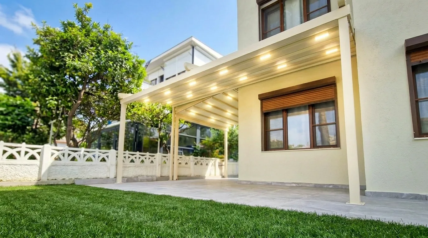 Bahçede pergola tente uygulaması, proje görünümü 17