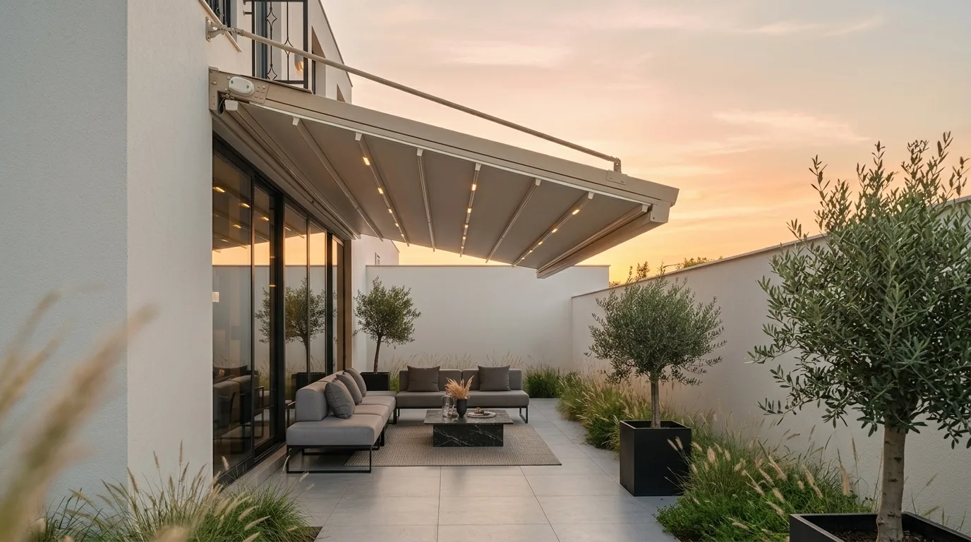Bahçede pergola tente uygulaması, proje görünümü 23