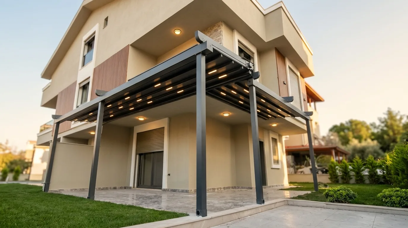 Bahçede pergola tente uygulaması, proje görünümü 24