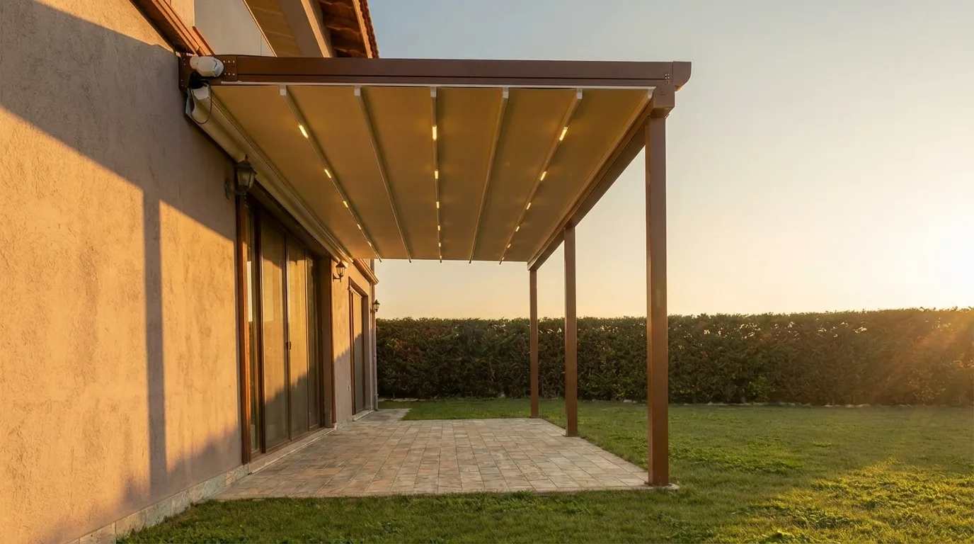 Bahçede pergola tente uygulaması, proje görünümü 39