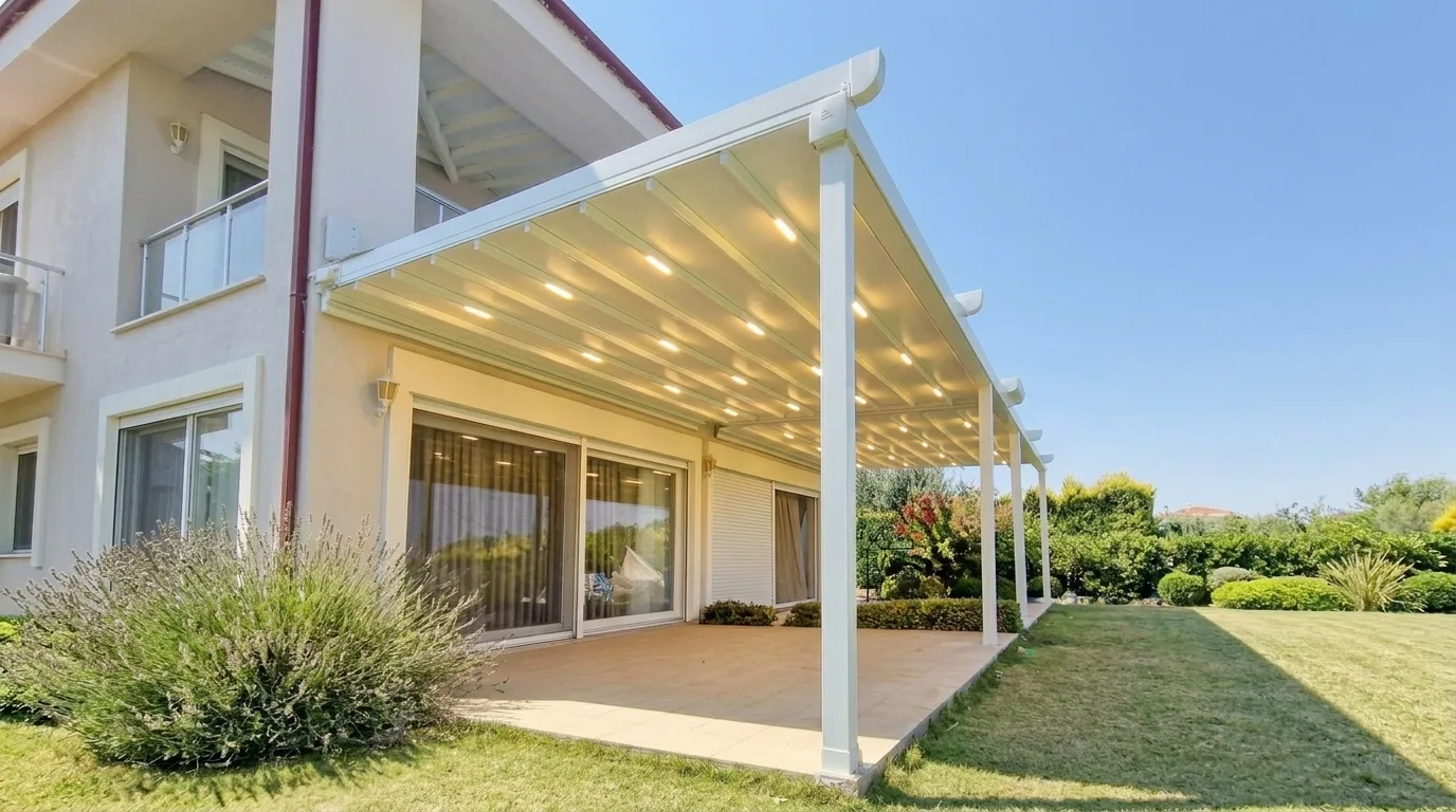 Bahçede pergola tente uygulaması, proje görünümü 44