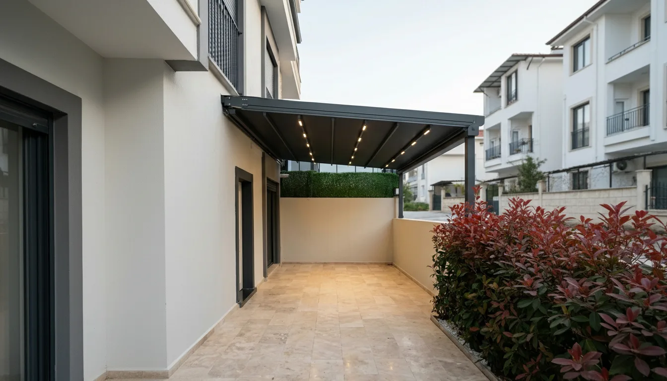 Bahçede pergola tente uygulaması, proje görünümü 47