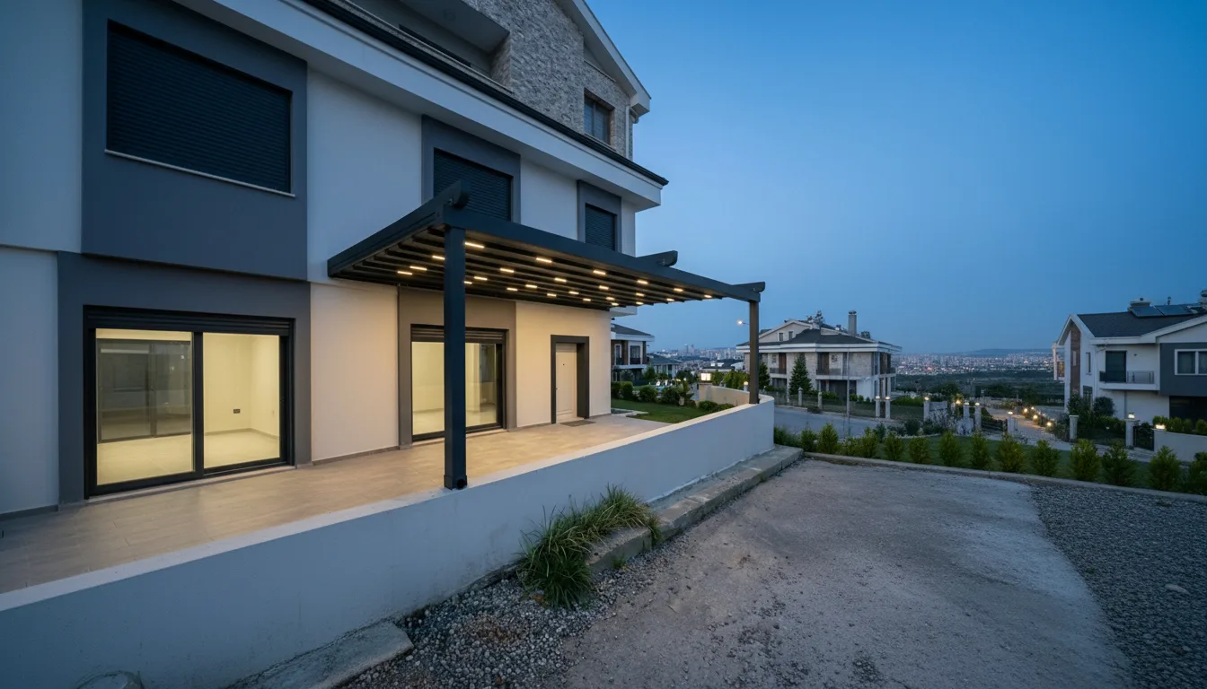 Bahçede pergola tente uygulaması, proje görünümü 48