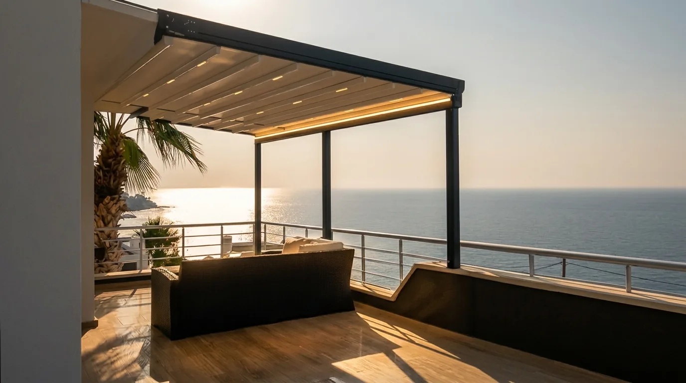 Terasta pergola tente uygulaması, proje görünümü 11