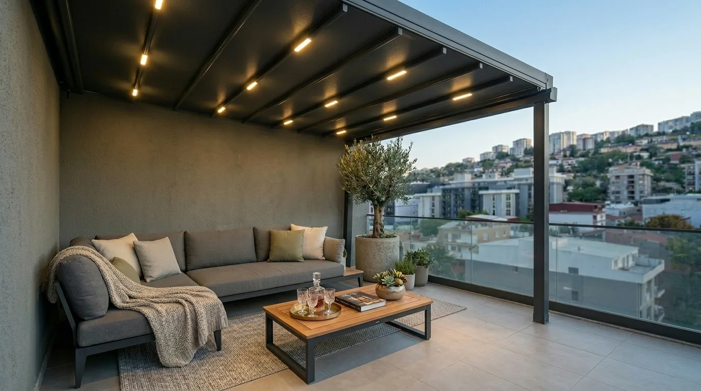 Terasta pergola tente uygulaması, proje görünümü 21