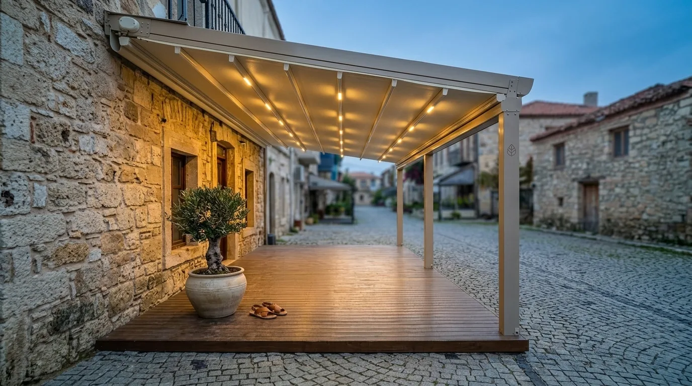 Terasta pergola tente uygulaması, proje görünümü 37