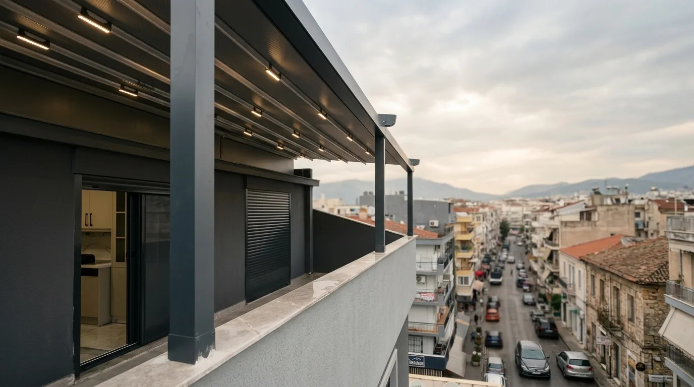 Terasta pergola tente uygulaması, proje görünümü 42