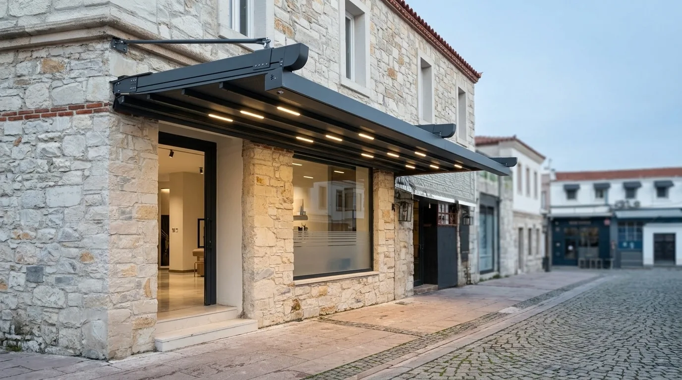 Ticari alanda pergola tente uygulaması, proje görünümü 10