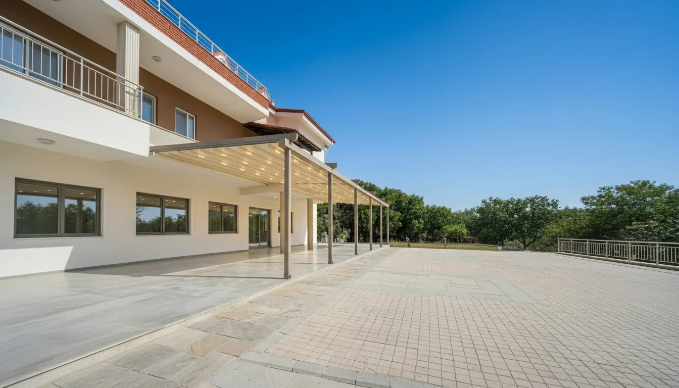 Ticari alanda pergola tente uygulaması, proje görünümü 20