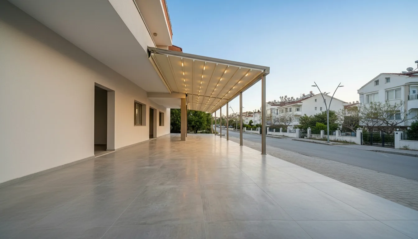 Ticari alanda pergola tente uygulaması, proje görünümü 23