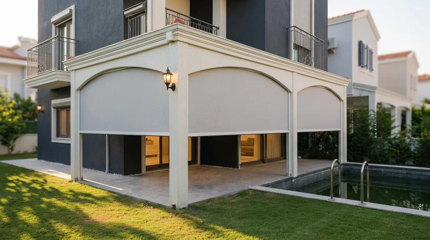 Bahçede zip perde uygulaması, proje görünümü 29