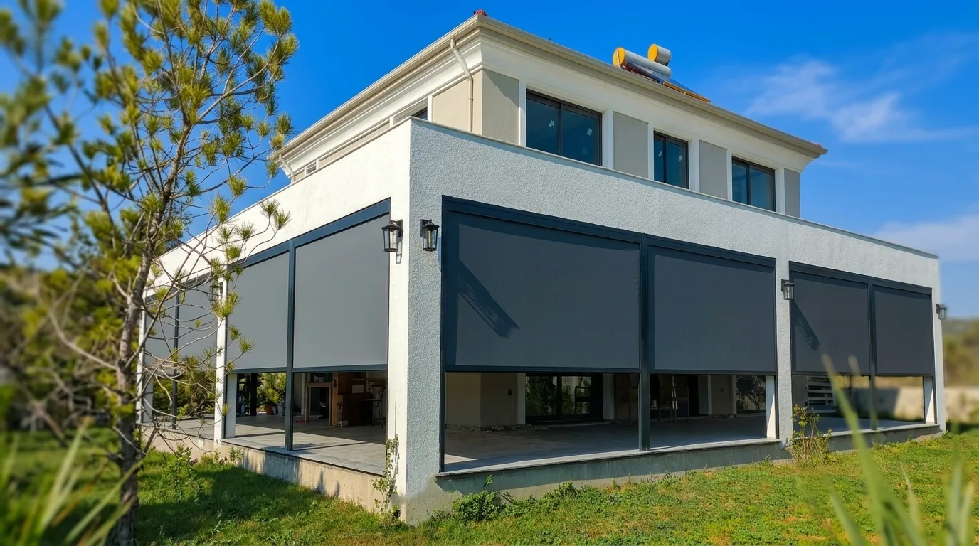 Bahçede zip perde uygulaması, proje görünümü 31